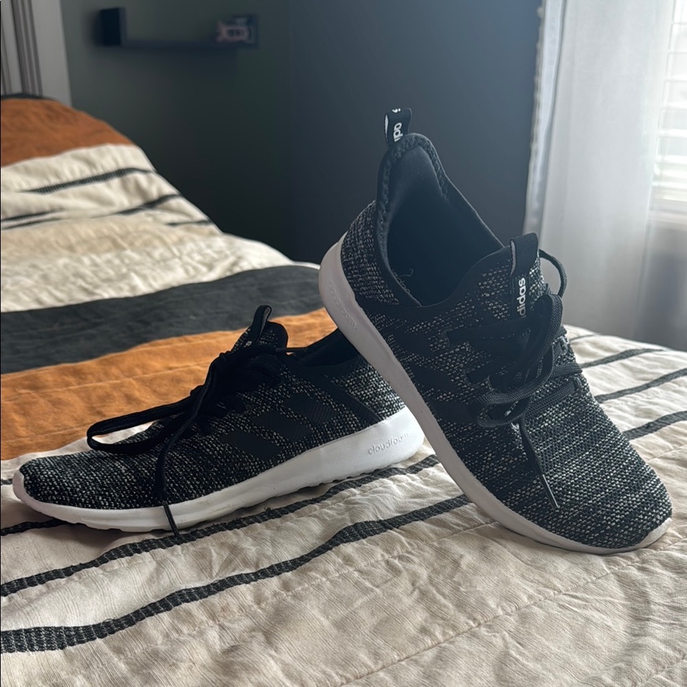 Adidas Cloudfoam Super - Black and White Running Shoes